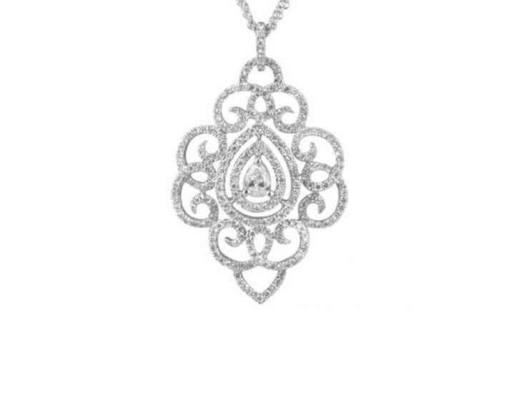 Scrollwork Diamond Necklace