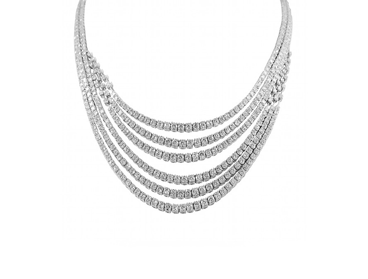 Brilliant Six Strand Diamond Necklace